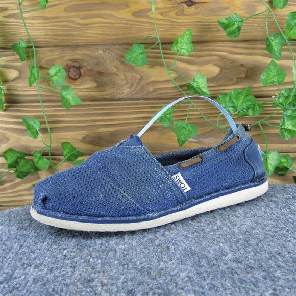 TOMS Women's Loafer Blue Leather Sz 6 Medium Used 2025‎ - Picture 1 of 6